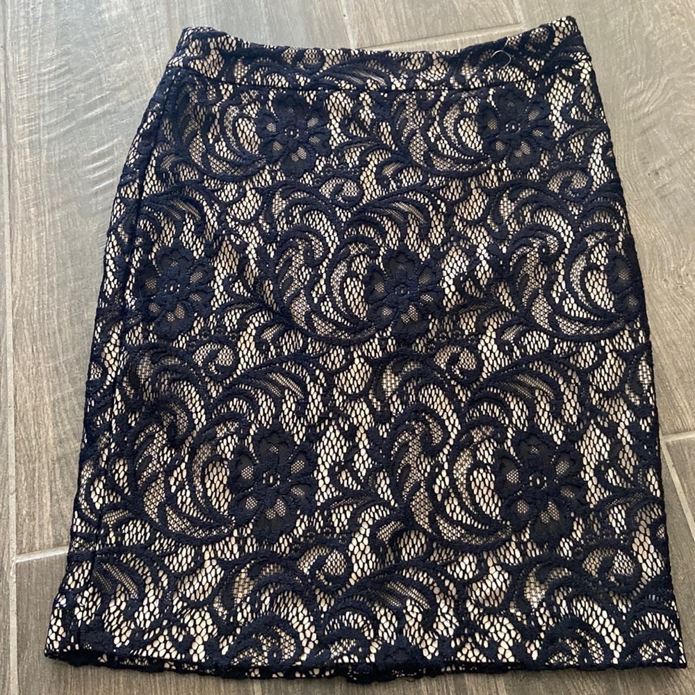 INC Lace overlay Pencil Skirt
